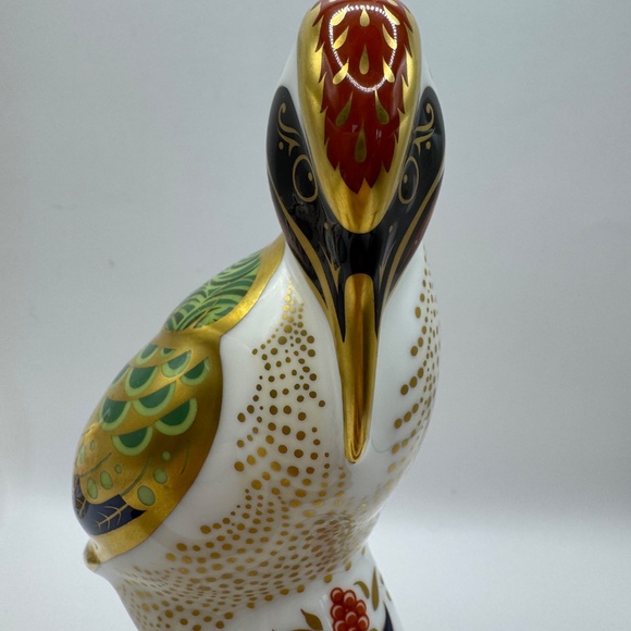 Royal Crown Derby Green Woodpecker Fine Bone China Paperweight. Gold Stopper. - Picture 11 of 11